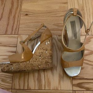 Used Stella McCartney tan wedges